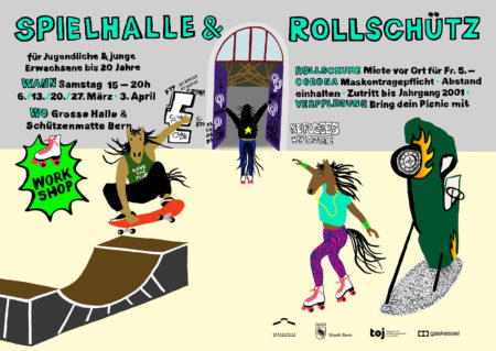 Spielhalle und Rollschütz